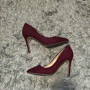 Forever 21 Deep Red Suede Heels